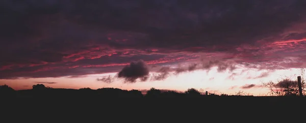 Ciel Spectaculaire Coloré Avec Nuage Coucher Soleil — Photo