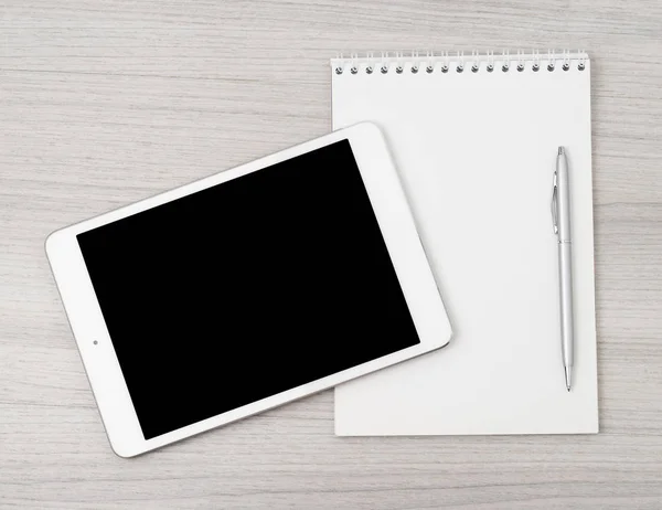 Tablet Computer White Table — Stock Photo, Image