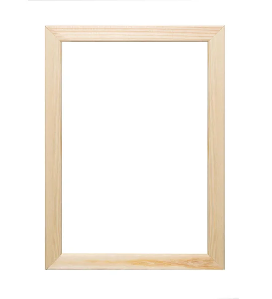 Frame Voor Foto Tekeningen Houten Een Witte Achtergrond — Stockfoto