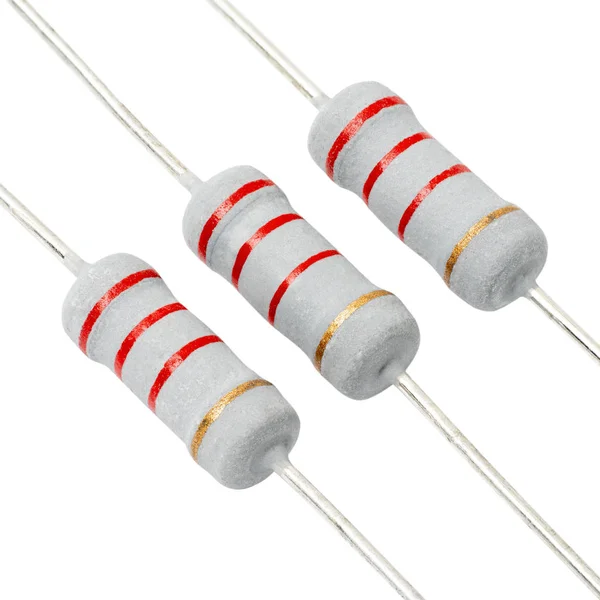 Resistor Spänning Makrot Vit Bakgrund — Stockfoto