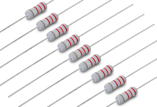 Resistor Tensão Macro Fundo Branco — Fotografia de Stock