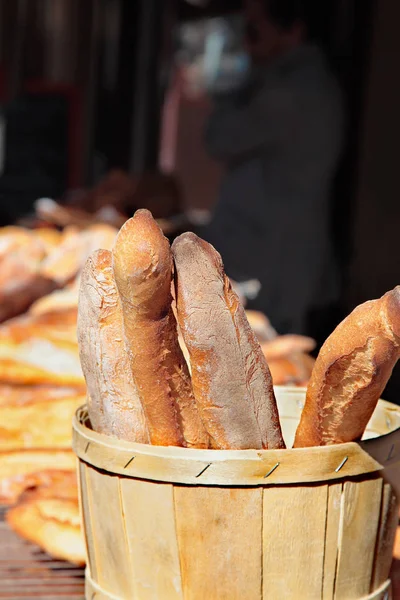 Багеты Рынке Франции — стоковое фото