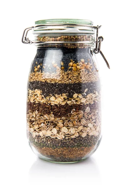 Tahıllar içinde kavanoz cam