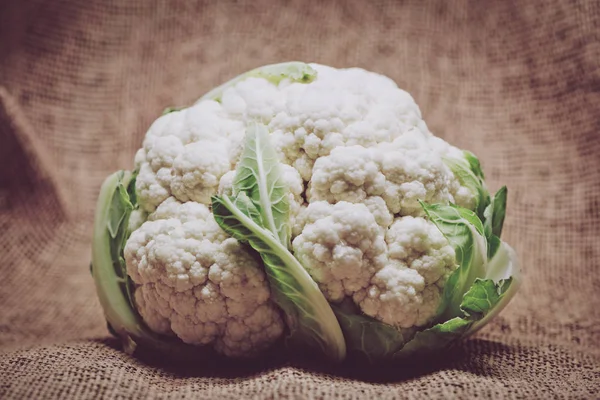 Cauliflower Burlap Background — Stock Photo, Image