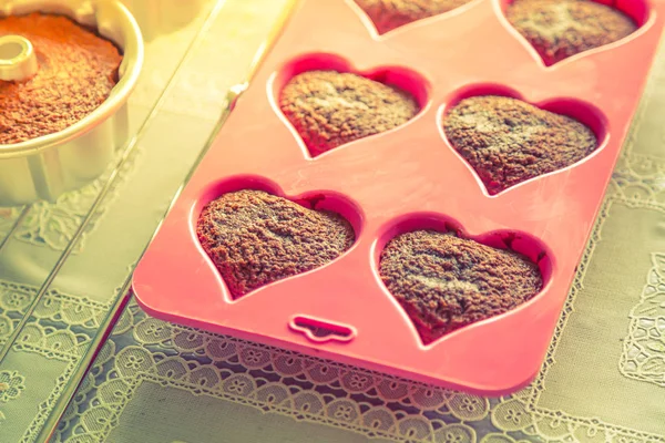 Muffin Cioccolato Tavola — Foto Stock