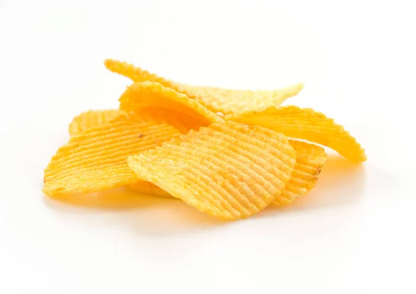 Potatis Chips Vit Bakgrund — Stockfoto