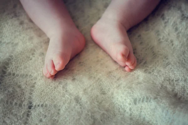 Kleine Pasgeboren Baby Voet — Stockfoto