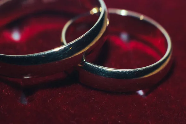 Dos Anillos Boda Oro Cerca — Foto de Stock