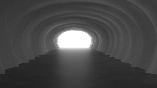 Fény az alagút végén 3D-s illusztráció — Stock Fotó