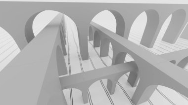 ark köprüler 3d illüstrasyon soyut instersection