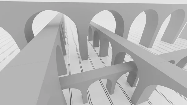 Resumo instersection de pontes de arco ilustração 3d — Fotografia de Stock