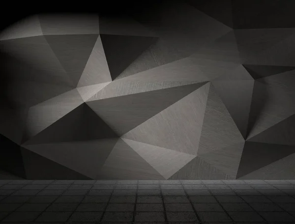 Beyaz soyut üçgen tarafı lowpoly yüzey 3d çizim