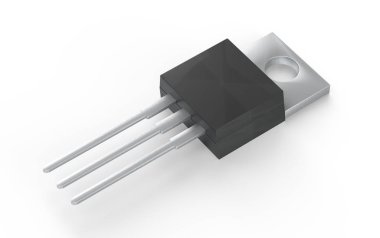 Isolated TO-220 MOSFET electronic package 3d illustration clipart