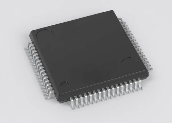 Circuito Electrionic Chip Package LQFP 3d ilustración —  Fotos de Stock