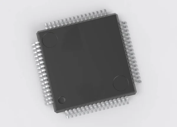 Circuito Electrionic Chip Package LQFP 3d ilustración —  Fotos de Stock