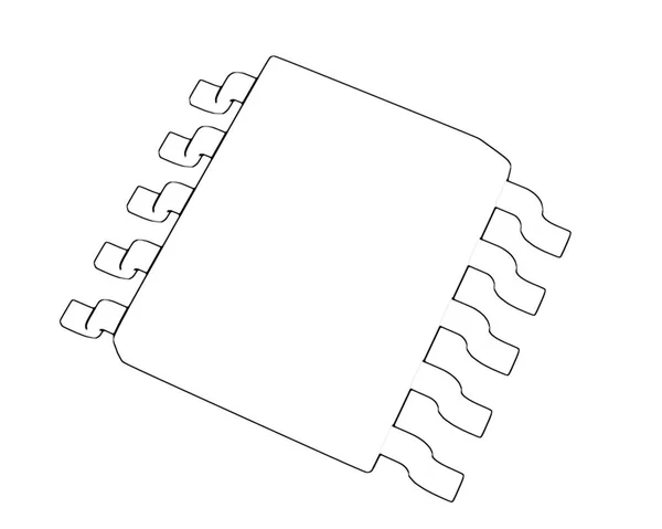 Circuito Electrionic Chip Package SSOP esquema de ilustración 3d — Foto de Stock