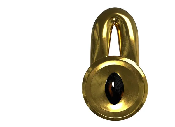 Abstract lock with black eye on white background 3d illustration — Stock Photo, Image