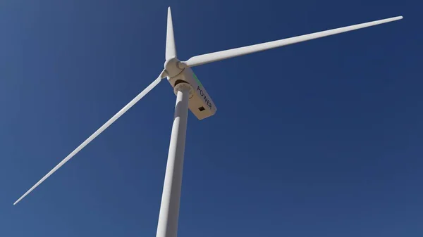 Molino de viento para la producción de energía eléctrica, ilustración 3d — Foto de Stock