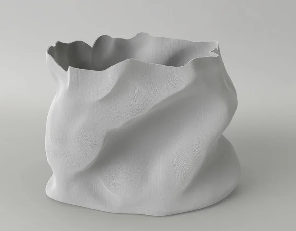 Сірий порожній сирий тканинний мішок 3d ілюстрація — стокове фото