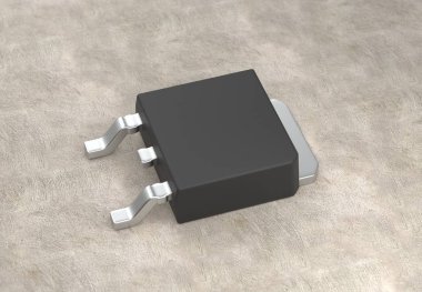 DPAK mosfet electronic transistor on surface 3d illustration clipart