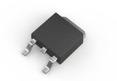 Dpak mosfet elektronik transistör beyaz 3d illüstrasyon izole