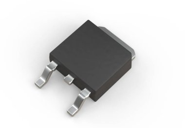 DPAK mosfet electronic transistor isolated on white 3d illustration clipart