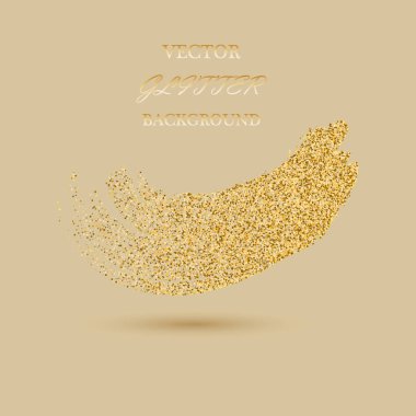 Vektör altın glitter dalga soyut arka plan, bej arka plan üzerinde altın ışıltılar.