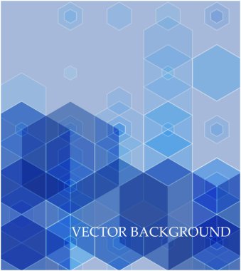 Vektör Soyut geometrik arkaplan. Mavi altıgen şekli