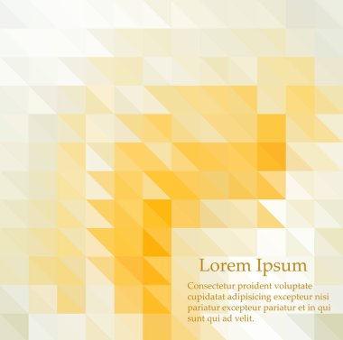 Soyut mozaik arka plan. Üçgen geometrik arka plan. Tasarım öğeleri. Sarı, turuncu colros.