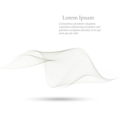 Soyut pürüzsüz gri dalga vektörü. Eğri akışı gri hareket resimlemesi