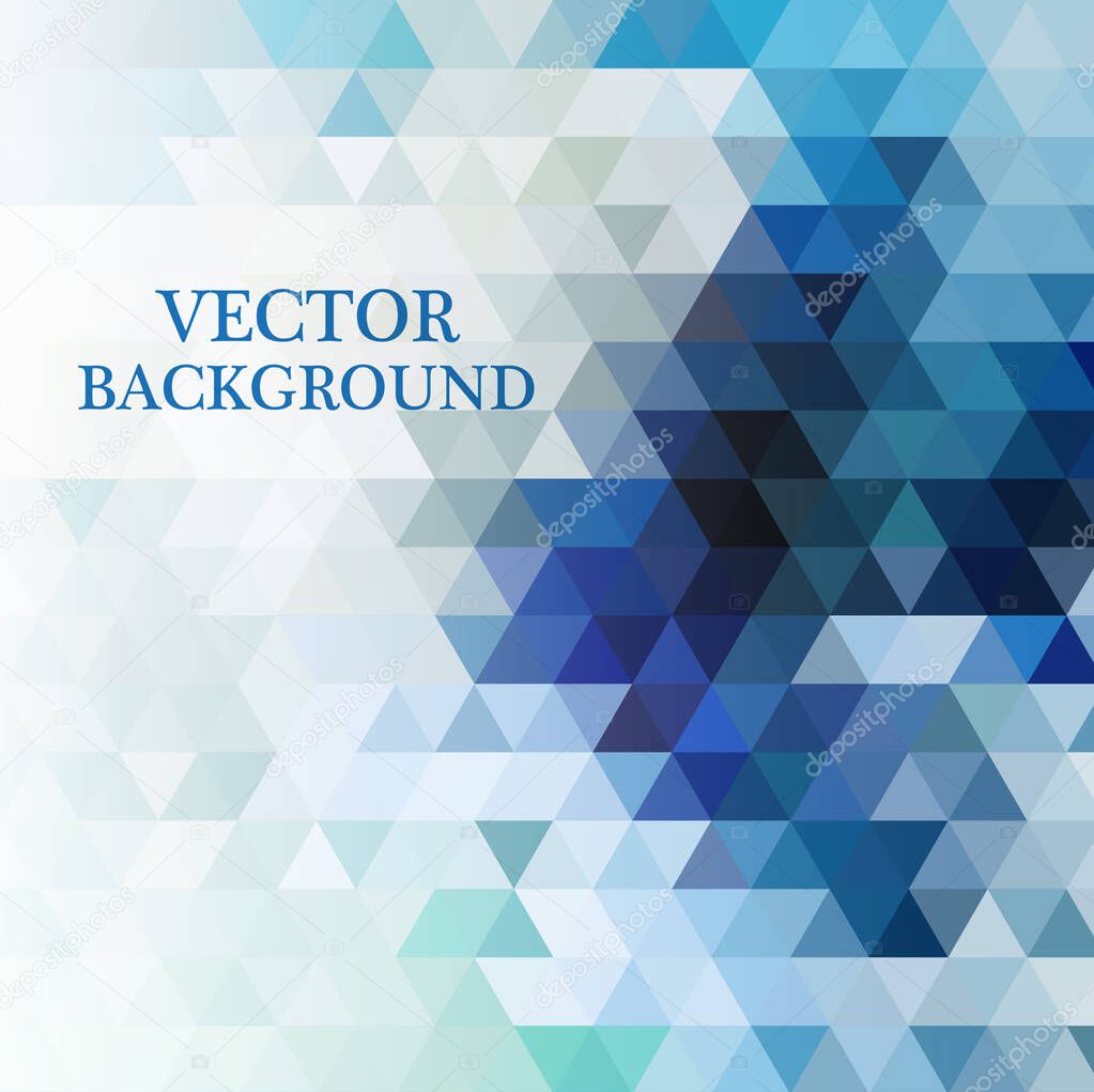 Abstract geometric background with transparent triangles. Vector illustration.