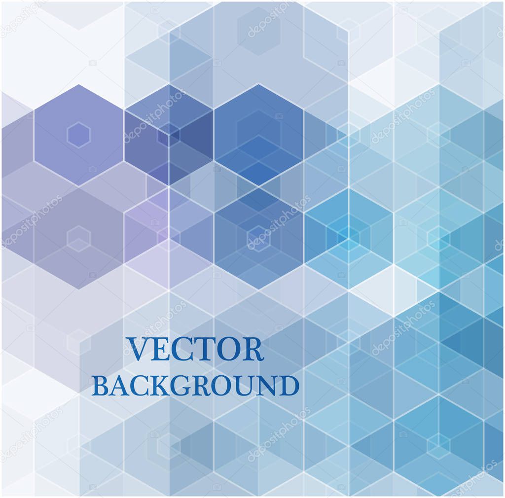 Abstract blue, purple color hexagon background. vector. geometric pattern with a gradient. Ideas for your business presentations, design.