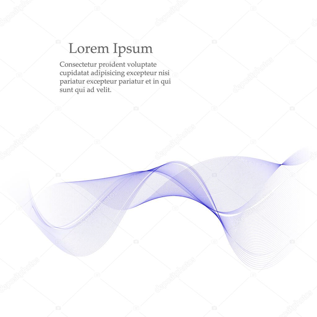 Abstract waves background in blue color, isolated on white. Can be used for flyers and corporate presentations.