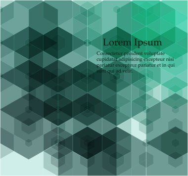 Vektör Soyut geometrik arkaplan. Yeşil altıgen şekli