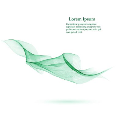 Soyut vektör arkaplanı, broşür, web sitesi, broşür tasarımı için yeşil dalgalı satırlar.