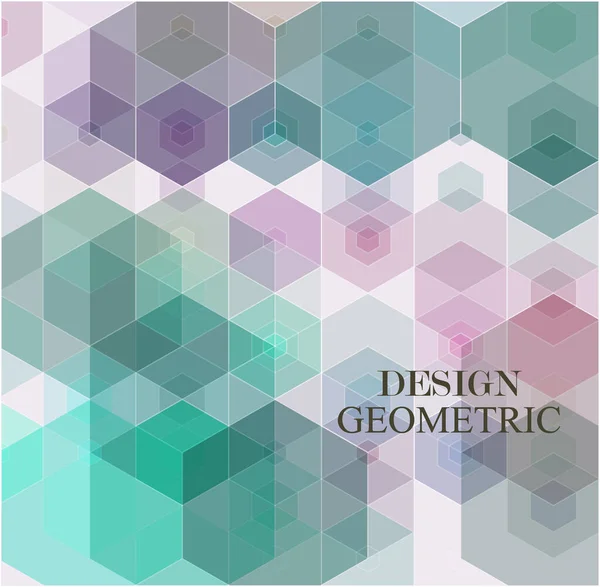 Vector abstract geometric background. Green and pink hexagon shape — Stock Vector