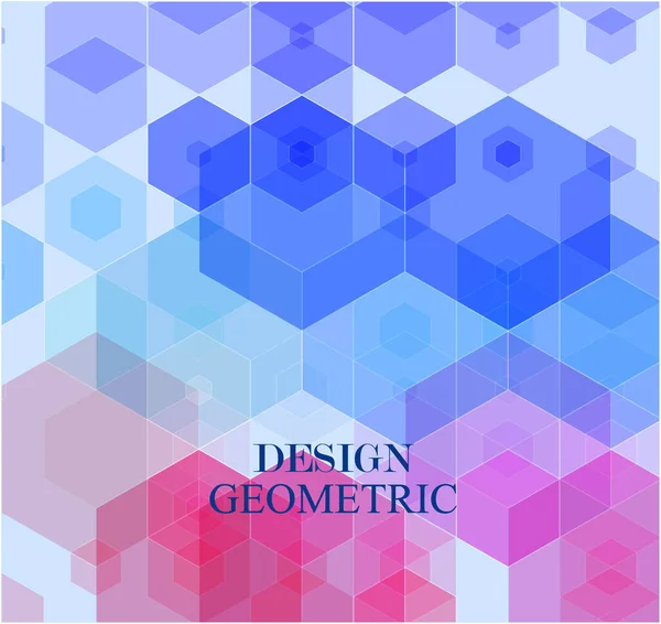 Fondo geométrico abstracto vectorial. Forma de hexágono azul y rosa — Vector de stock