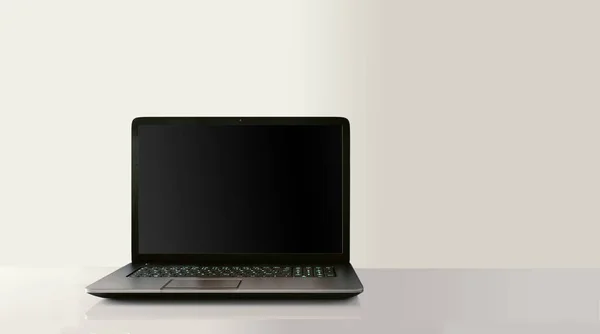 Moderner Laptop Auf Dem Tisch Nahaufnahme — Stockfoto
