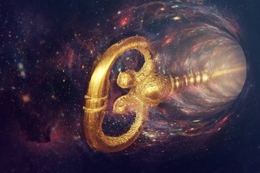 Eski bir antik anahtar portal gates arasında teleporting ile uzayda seyahat. Soyut kavram