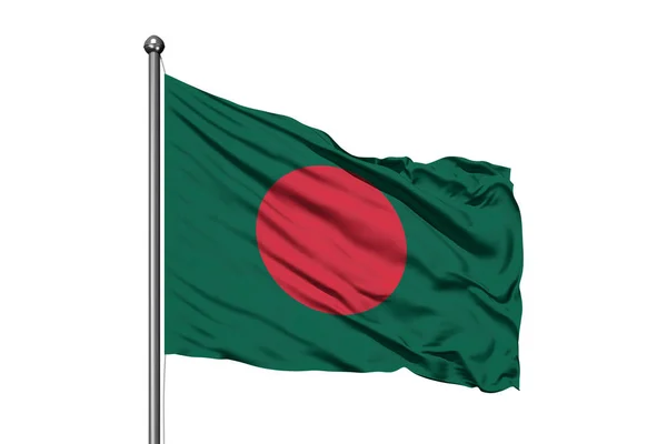 Flag Bangladesh Waving Wind Isolated White Background Bangladeshi Flag — Stock Photo, Image