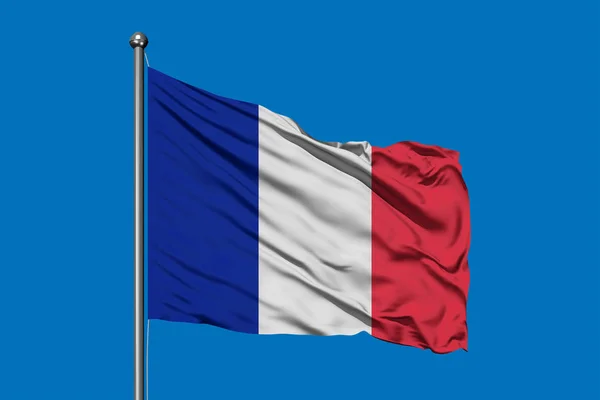 Flag Saint Martin Waving Wind Deep Blue Sky — Stock Photo, Image