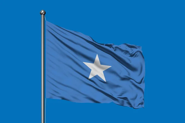 Flag Somalia Waving Wind Deep Blue Sky Somali Flag — Stock Photo, Image