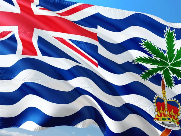 Bandera Del Territorio Británico Del Océano Índico Ondeando Viento Contra — Foto de Stock