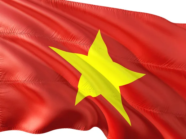 Flag Vietnam Waving Wind Isolated White Background — Stock Photo, Image