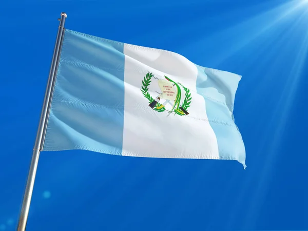 과테말라 깃발을 흔들며 — 스톡 사진
