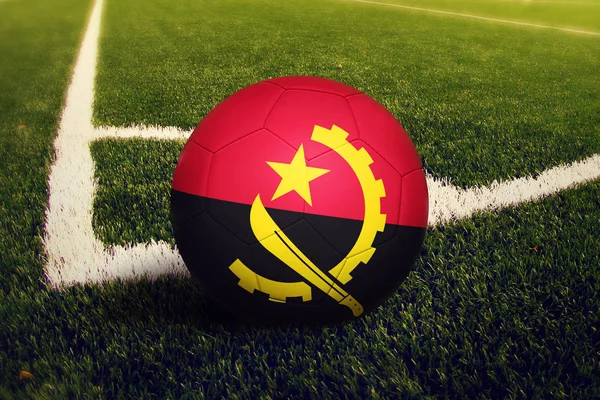 Bola Angola Posición Patada Esquina Fondo Del Campo Fútbol Tema — Foto de Stock