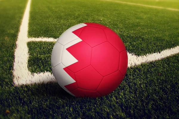 Bola Bahréin Posición Patada Esquina Fondo Del Campo Fútbol Tema — Foto de Stock