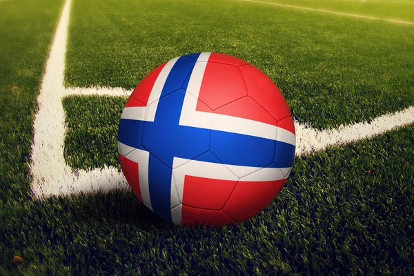 Bouvet Islands ball on corner kick position, soccer field background. National football theme on green grass.