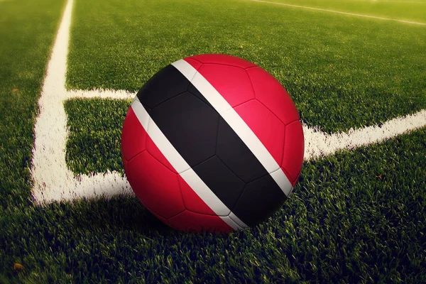 Trinidad Tobago Ball Corner Kick Position Soccer Field Background National — Stock Photo, Image