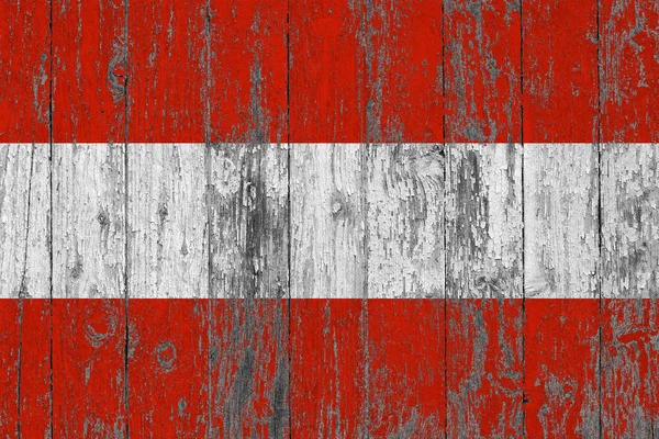 Bandera Austria Pintada Sobre Fondo Textura Madera Desgastada —  Fotos de Stock